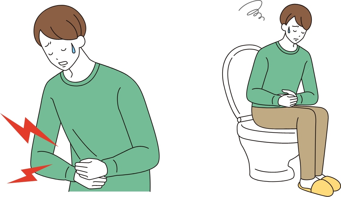 クローン病の症状の1つ、腹痛と下痢